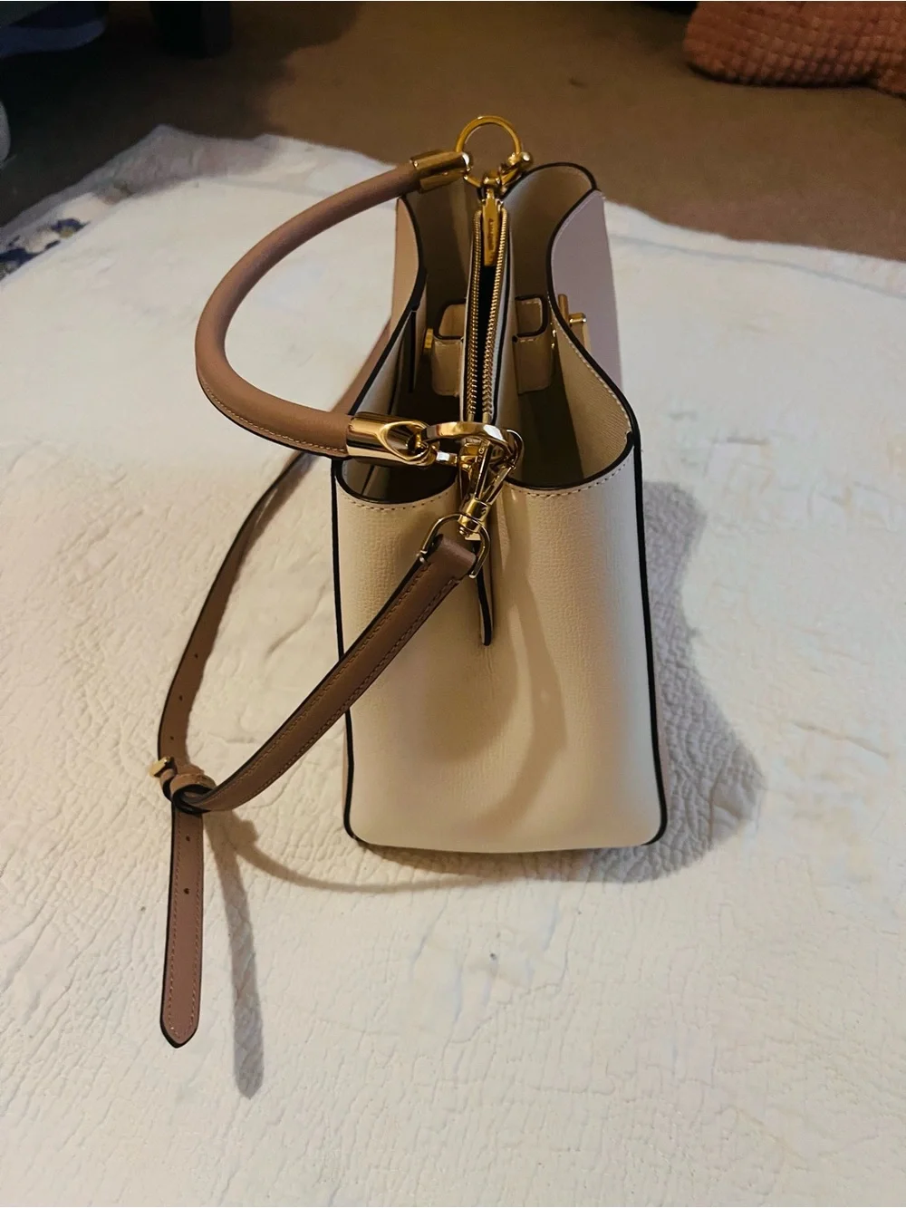 Kate Spade New York Phoebe two-tone blush & cream top-handle satchel